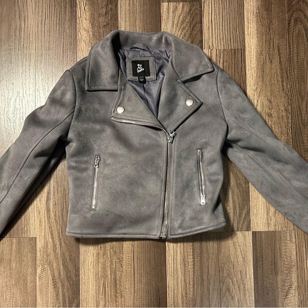 Art Class Gray Leather Jacket